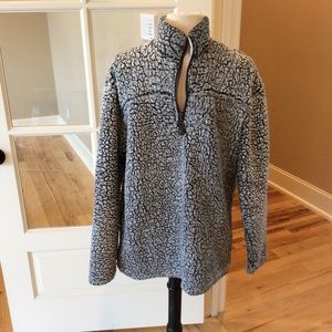 Pullover Mens Long Sleeve Sherpa Frosted Charcoal